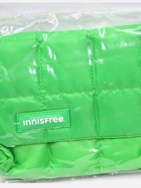 Innisfree Cosmetic Quilted Pouch — Green Puffer Pouch - New